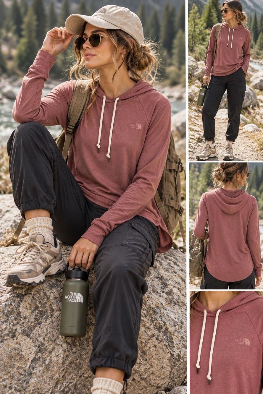 The North Face Westbrae Knit Hoodie XL Dusty Rose Pullover Long Sleeve Outdoor A
